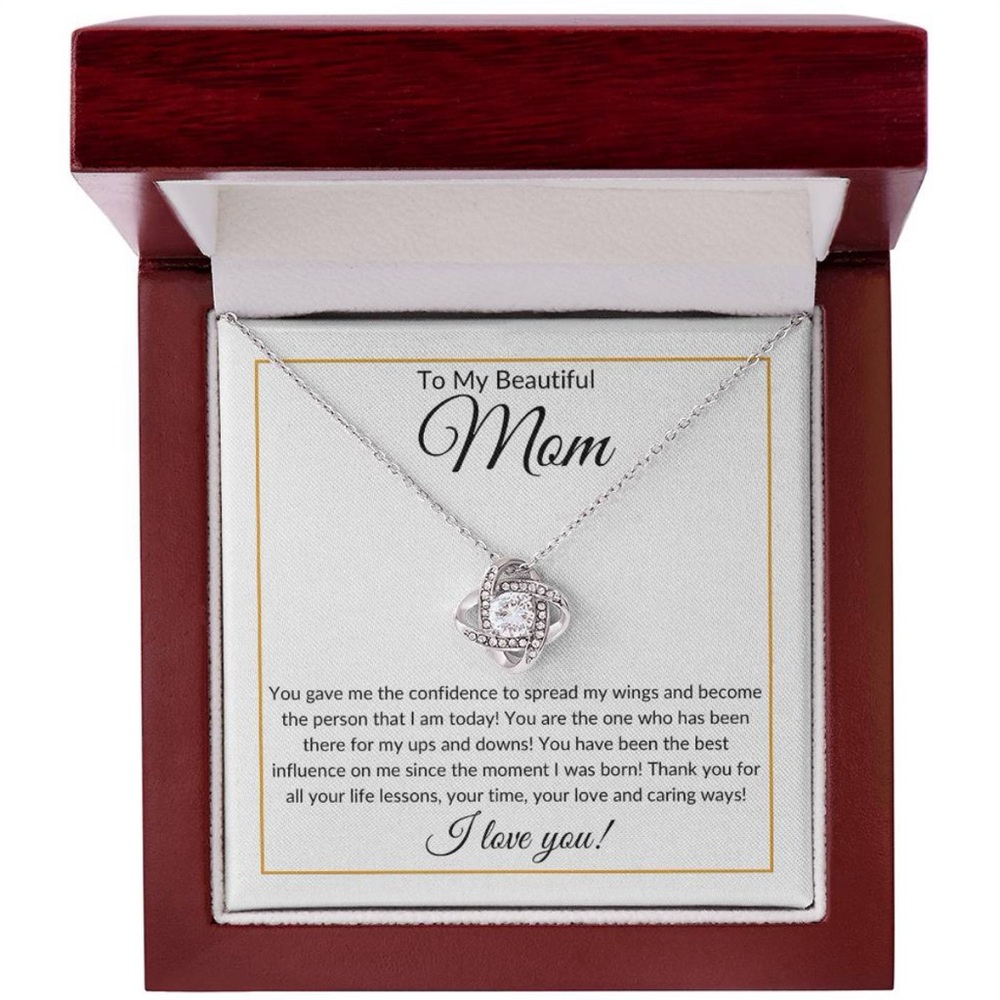 TO MY BEAUTIFUL MOM NECKLACE LUXURY BOX GIFT HOLIDAY BIRTHDAY MOTHER’S DAY